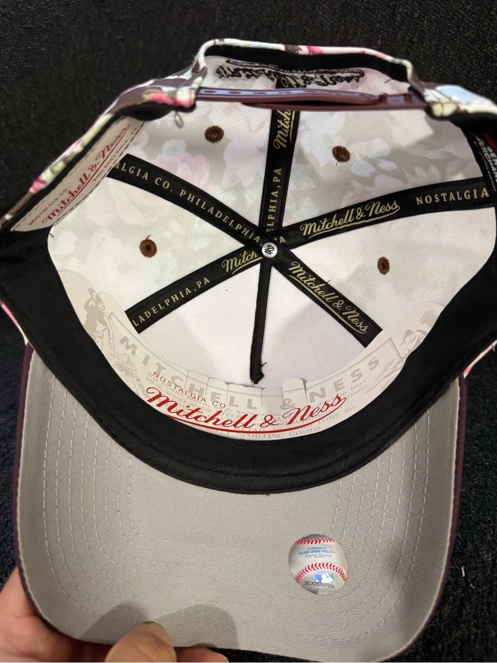 Mitchell & Ness Floral Kids Baseball Cap in Purple and Pink